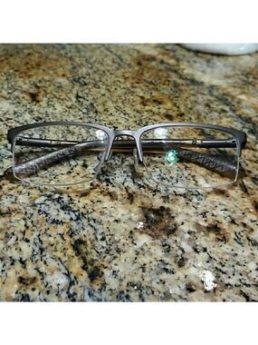 Dragon Eyeglasses Frames DR014 073 Brown Grey Rectangular Half Rim 55-17-145